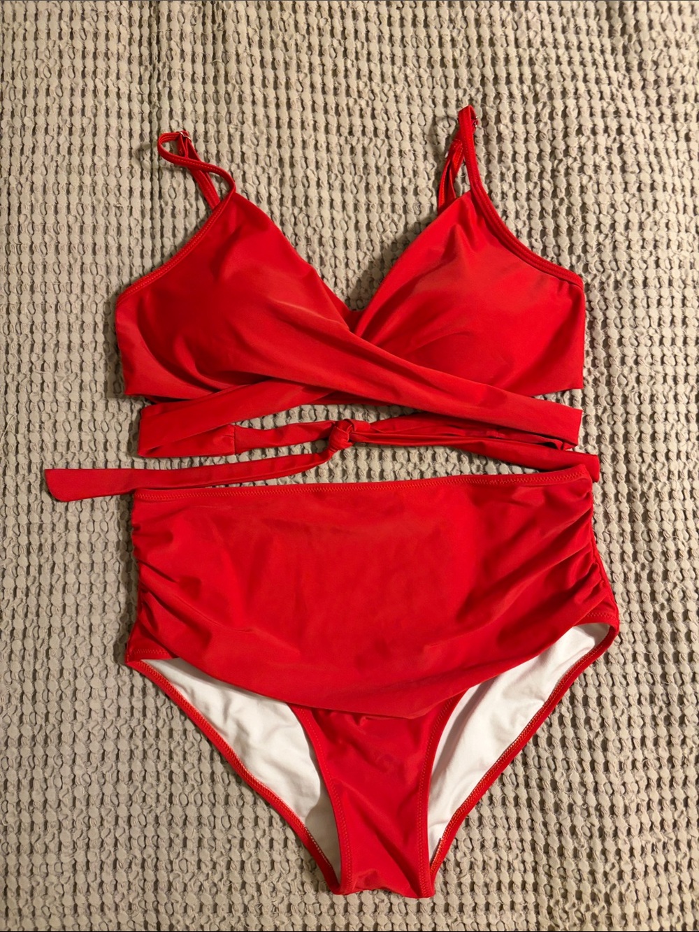 Cupshe Red Wrap Bikini Set